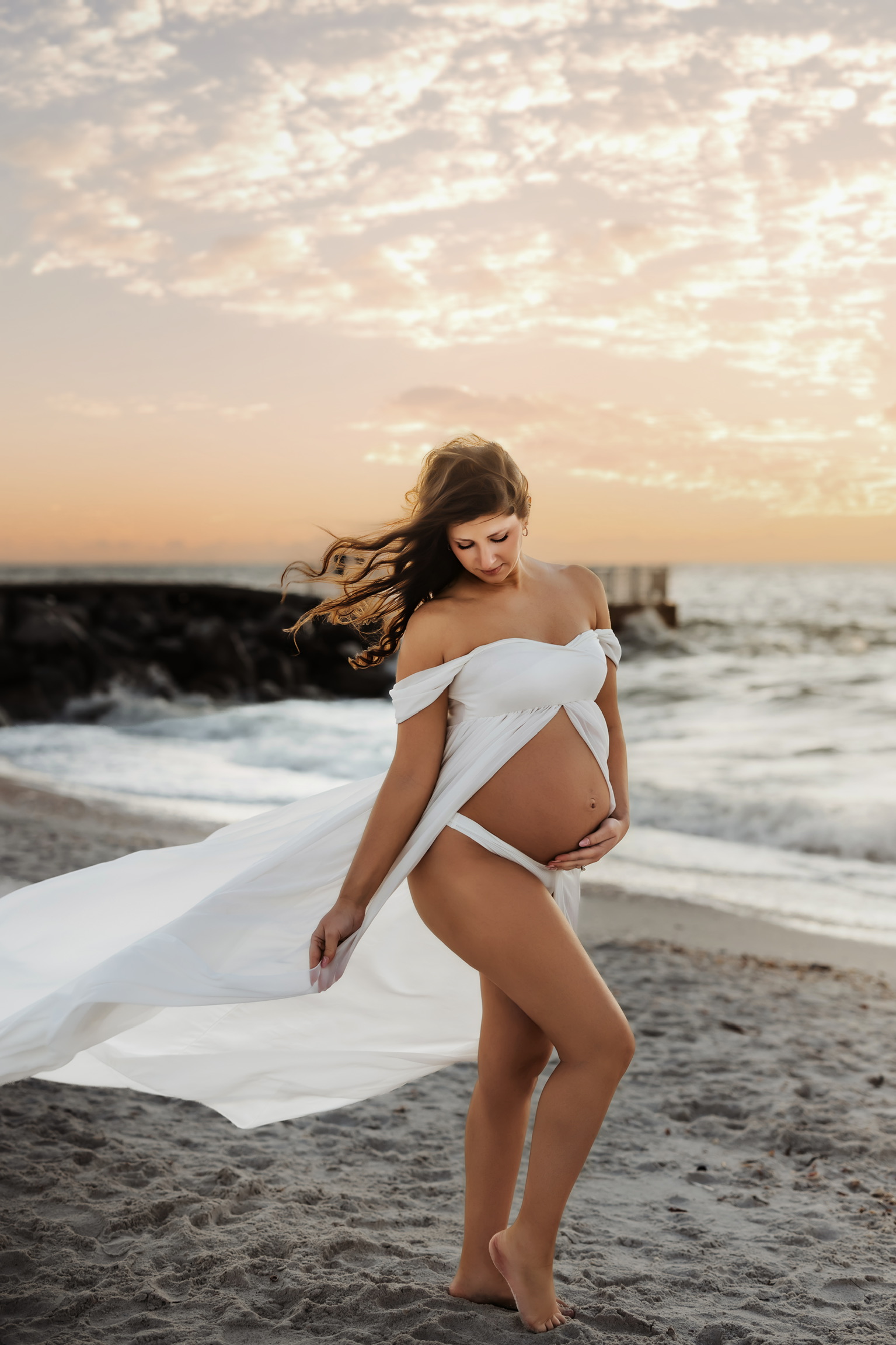 Beach maternity photography Tampa FL