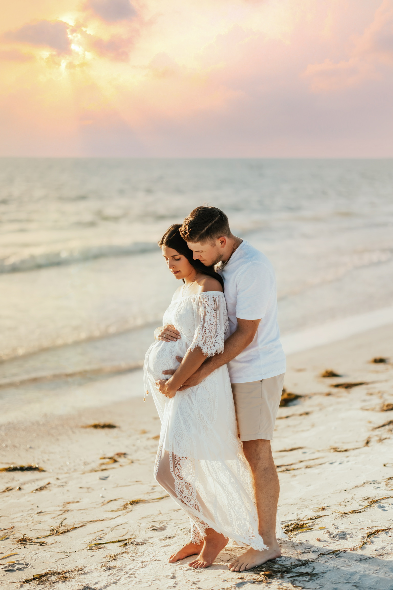 Couple photography Tampa FL beach sunset